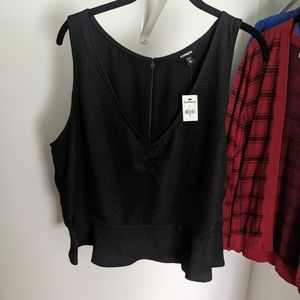 Express | Black Sleeveless Peplum Blouse
